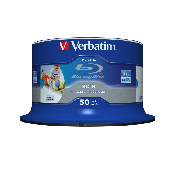 Verbatim BD-R 25GB 6x 50-pack Spindel Wide Inkjet Printable