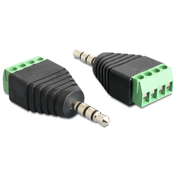 DeLOCK 65453 kabeladaptrar 3.5mm 4pin Svart, Grön