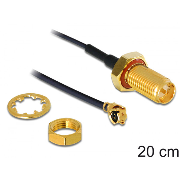 DeLOCK 88746 koaxialkablar 0,2 m Svart