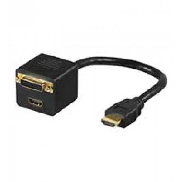 Goobay MMK ADAP HDMI > DVI-D + HDMI HDMI M DVI F + HDMI F Svart
