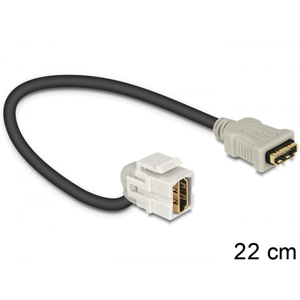 DeLOCK HDMI - HDMI, 0.22m HDMI-kabel 0,22 m HDMI Type A (Standard) Svart