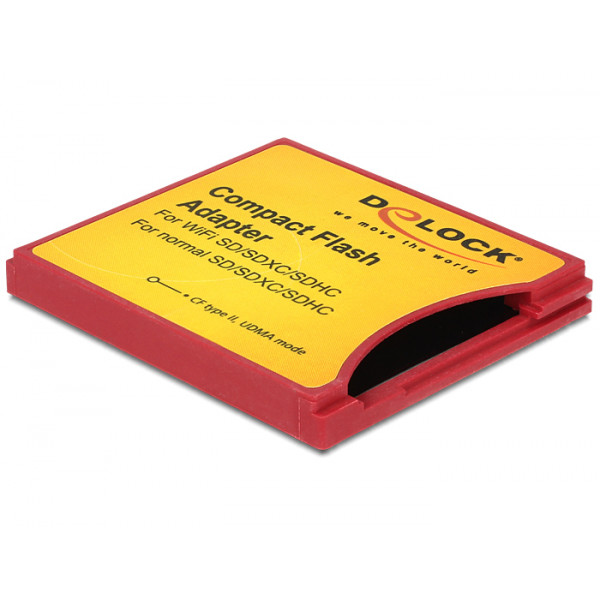 DeLOCK 62542 kabeladaptrar CF type II SD Röd, Gul