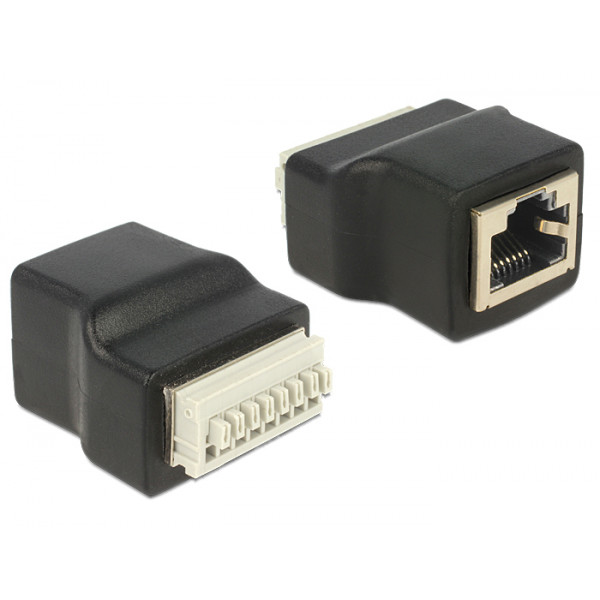 DeLOCK 65527 kabeladaptrar RJ45 Svart, Silver