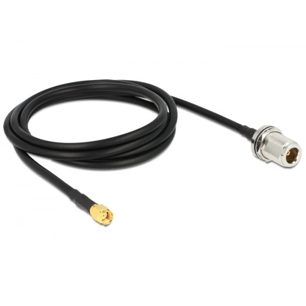 DeLOCK 88845 signalkablar 1,5 m Svart