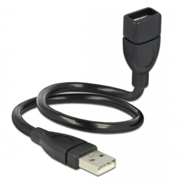 DeLOCK 35cm USB 2.0 USB-kablar 0,35 m USB A Hane Hona Svart