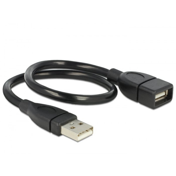 DeLOCK 35cm USB 2.0 USB-kablar 0,35 m USB A Hane Hona Svart