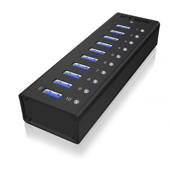ICY BOX IB-AC6110 gränssnittshubbar USB 3.0 (3.1 Gen 1) Micro-B 5000 Mbit/s Svart