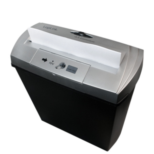 LogiLink AV501 Strip shredding 74dB 220mm Svart, Silver dokumentförstörare