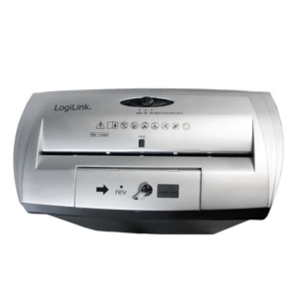 LogiLink AV501 Strip shredding 74dB 220mm Svart, Silver dokumentförstörare