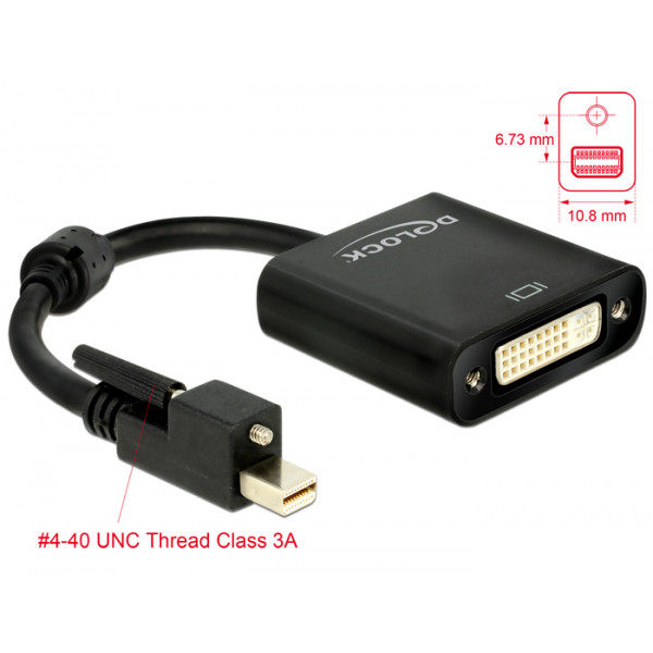 DeLOCK 62639 0.25m Mini DisplayPort DVI-I Svart videokabeladapter