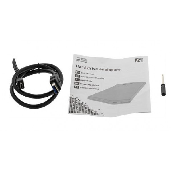 Externt kabinett 2.5" SATA USB 3.0 Deltaco Svart