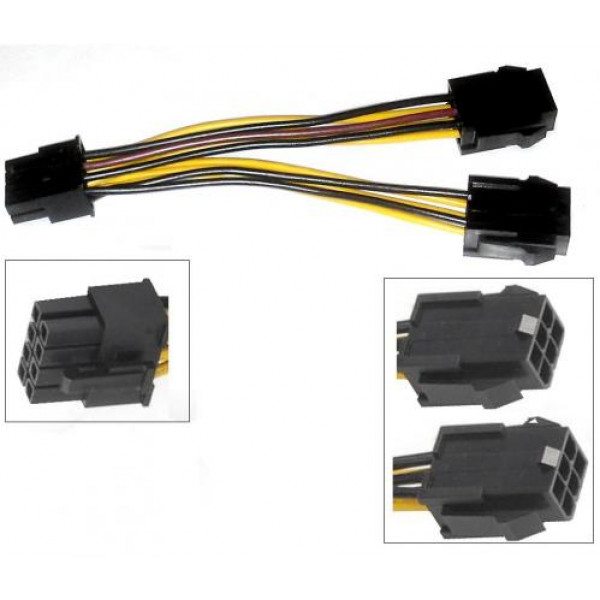 Adapter Ström 6-pin PCI-E x 2 - 8-pin PCI-E ho-ha