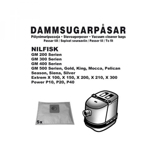 Dammsugarpåsar (5-pack) Nilfisk