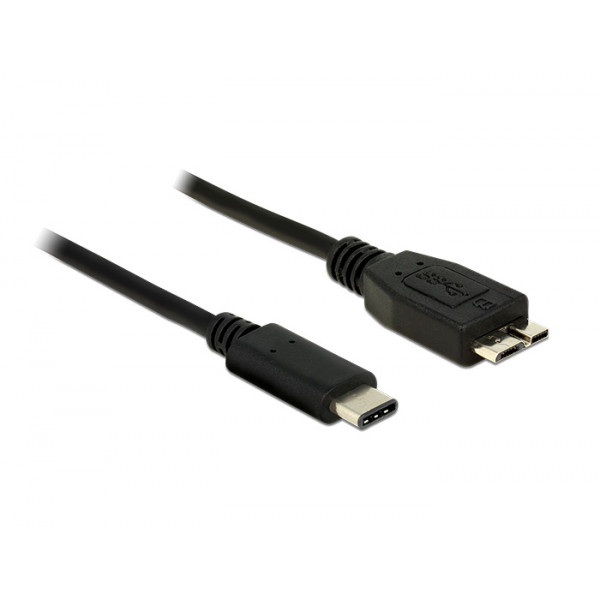 DeLOCK 1m USB 3.1 USB-kablar USB C Micro-USB B Hane Svart