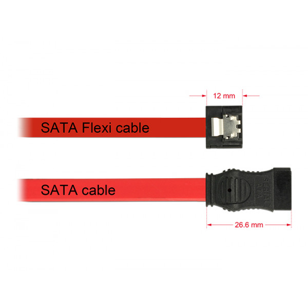 DeLOCK 0.1m 2xSATAIII SATA-kablar 0,1 m Röd
