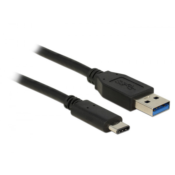 DeLOCK 1m USB3.1-C/USB3.1-A USB-kablar USB A USB C Hane Svart