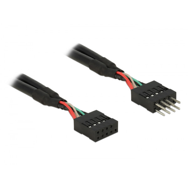 DeLOCK 0.5m 2xUSB2.0 USB-kablar 0,5 m Svart