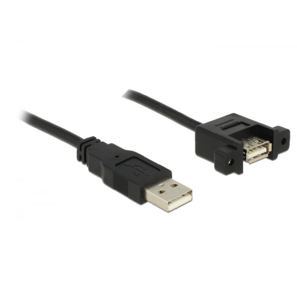 DeLOCK 1m 2xUSB2.0-A USB-kablar USB A Hane Hona Svart