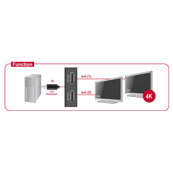 DeLOCK 87695 videokabeladapter 0,3 m Mini DisplayPort 2 x DisplayPort Svart