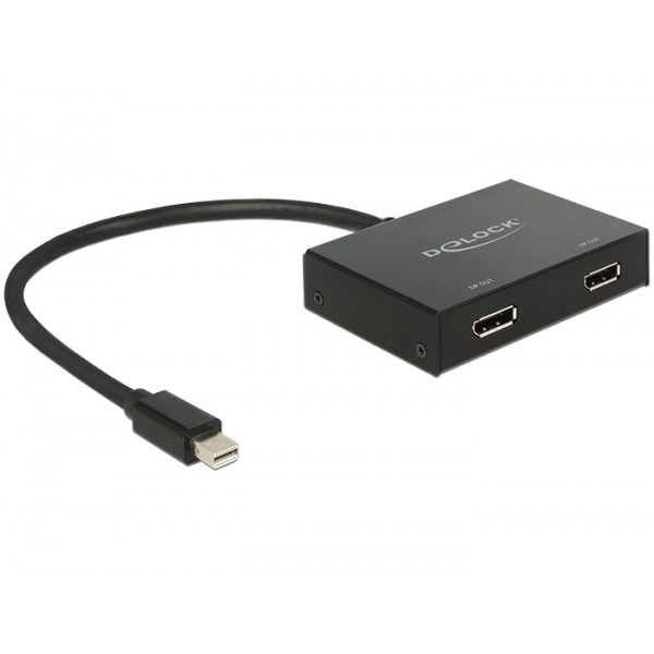 DeLOCK 87695 videokabeladapter 0,3 m Mini DisplayPort 2 x DisplayPort Svart