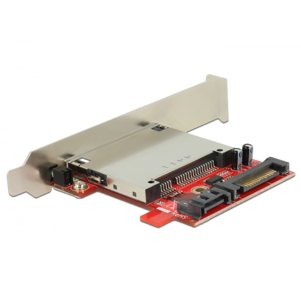 DeLOCK 91495 kortläsare Intern SATA Svart, Röd, Silver