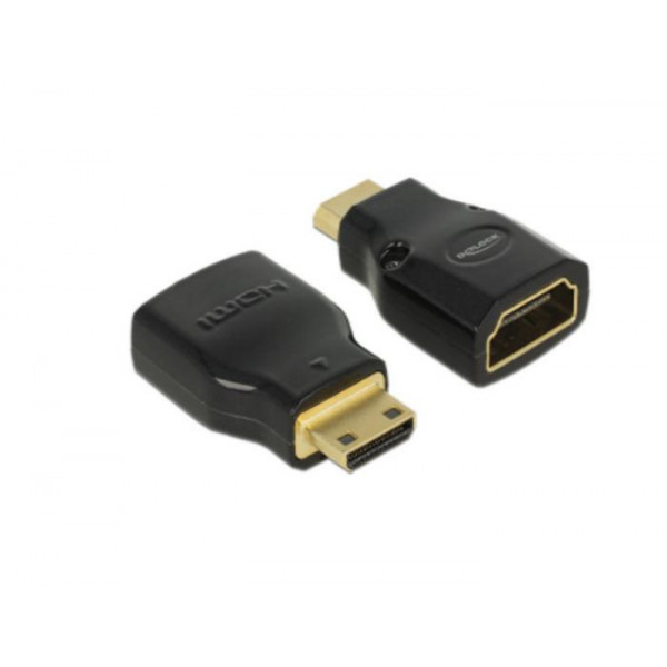 DeLOCK 65665 videokabeladapter Mini-HDMI HDMI Svart