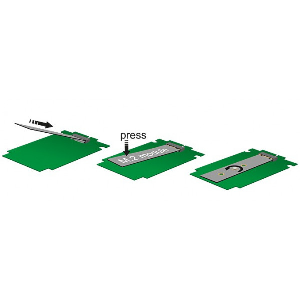 DeLOCK 2x 67-pin M.2 key B - 2x SATA 7-pin nätverkskort/adapters Intern