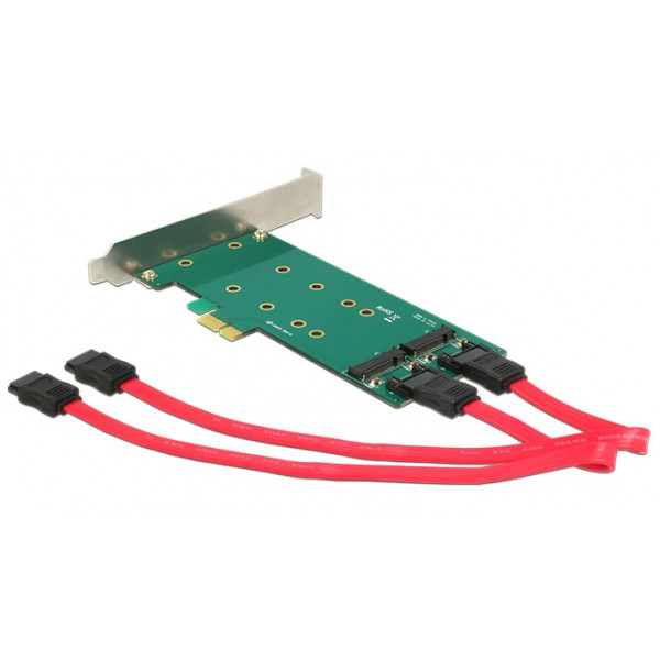 DeLOCK 2x 67-pin M.2 key B - 2x SATA 7-pin nätverkskort/adapters Intern