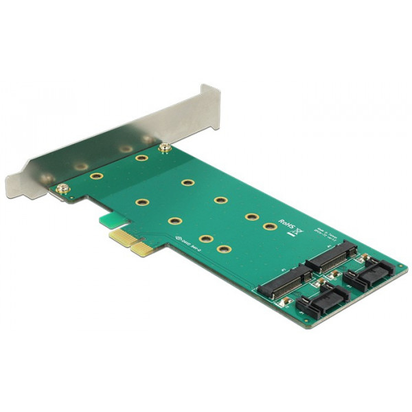 DeLOCK 2x 67-pin M.2 key B - 2x SATA 7-pin nätverkskort/adapters Intern