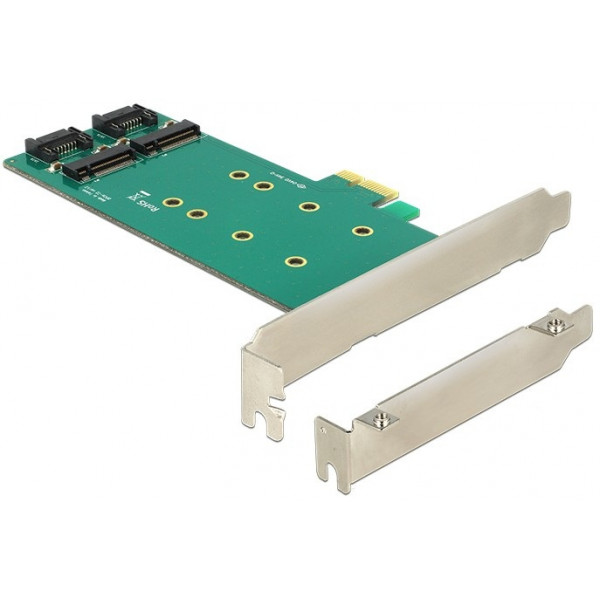 DeLOCK 2x 67-pin M.2 key B - 2x SATA 7-pin nätverkskort/adapters Intern