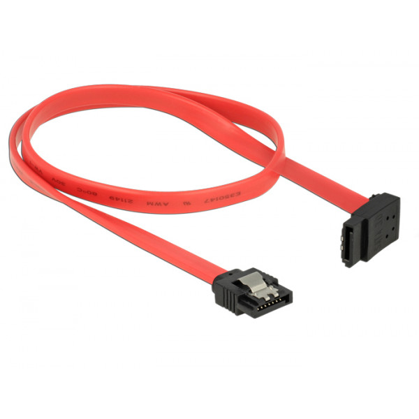 DeLOCK 0.5m, 2xSATAIII SATA-kablar 0,5 m Svart, Röd SATA 7-pin