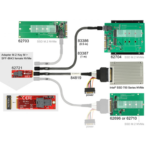 DeLOCK 62721 Intern M.2 nätverkskort/adapters