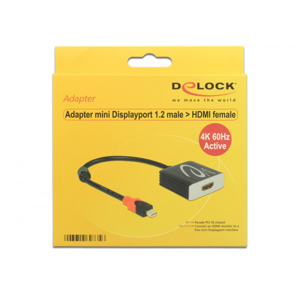 DeLOCK 62735 kabeladaptrar miniDisplayport HDMI Svart