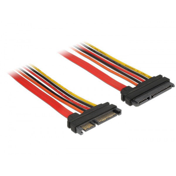 DeLOCK 84921 SATA-kablar 1 m Svart, Orange, Röd, Gul SATA 22-pin