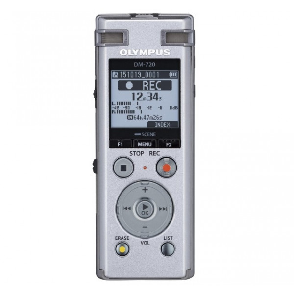 Olympus DM-720 diktafoner Inbyggt minne och flashminne Silver