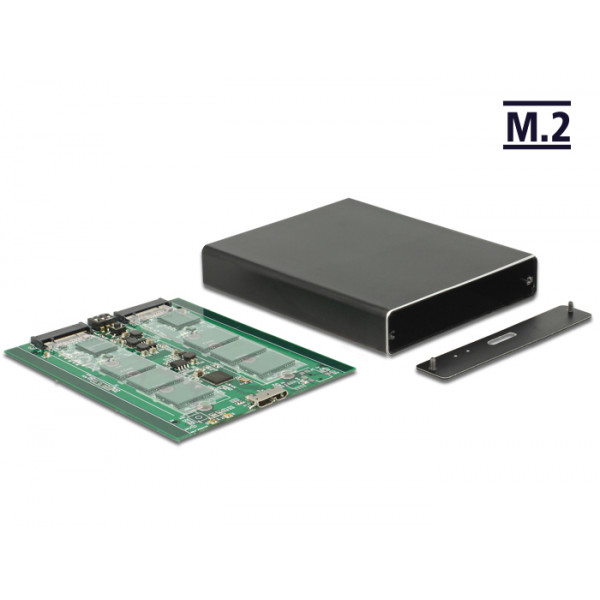 DeLOCK 42588 SSD enclosure Svart Hölje för lagringsenheter