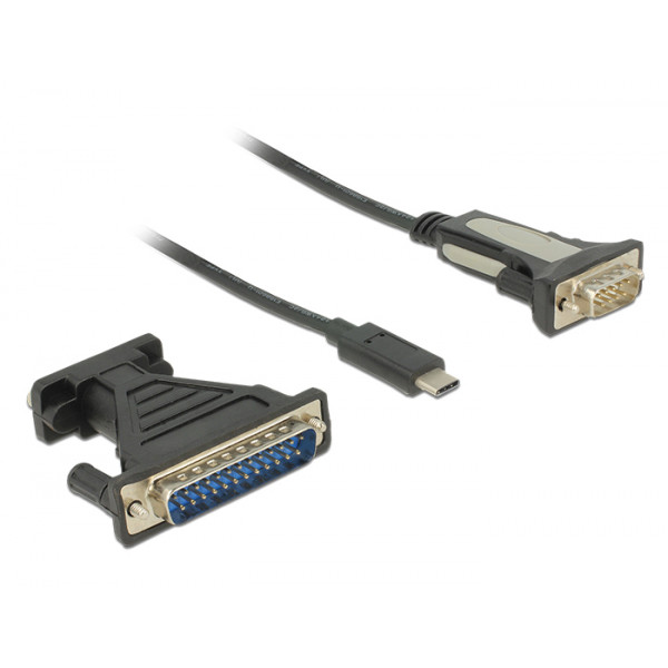 DeLOCK 62904 kabeladaptrar USB Type-C RS-232 Svart