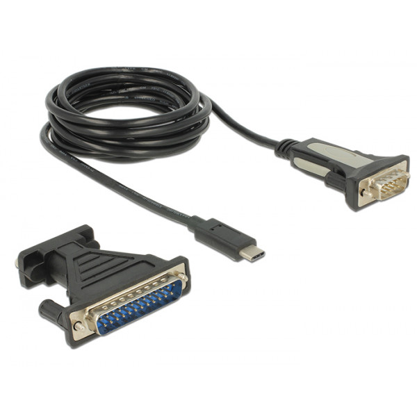 DeLOCK 62904 kabeladaptrar USB Type-C RS-232 Svart