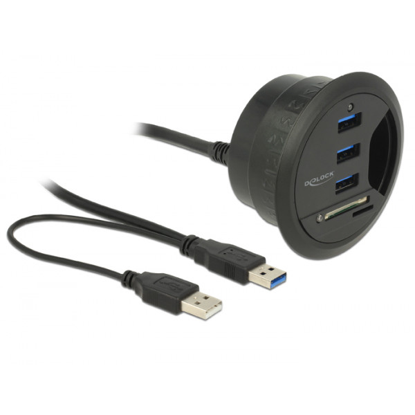DeLOCK 62869 gränssnittshubbar USB 3.0 (3.1 Gen 1) Type-A 5000 Mbit/s Svart