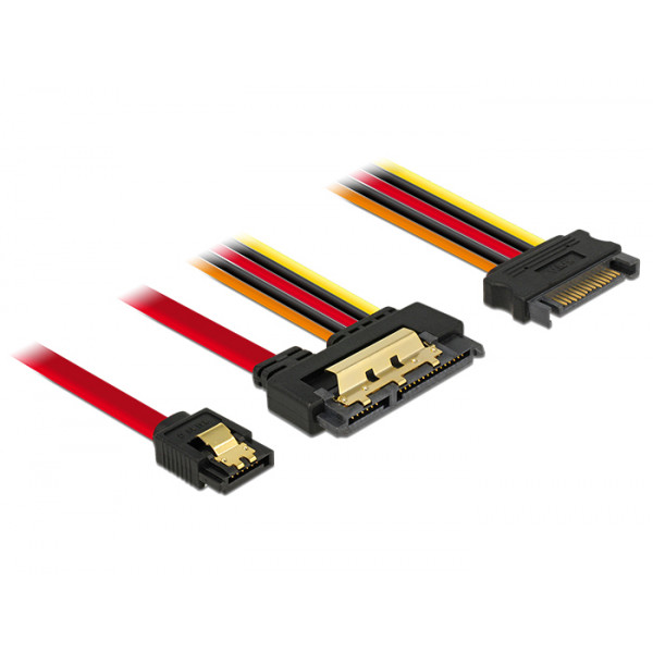 DeLOCK 85228 SATA-kablar 0,3 m Svart SATA 7-pin SATA 22-pin
