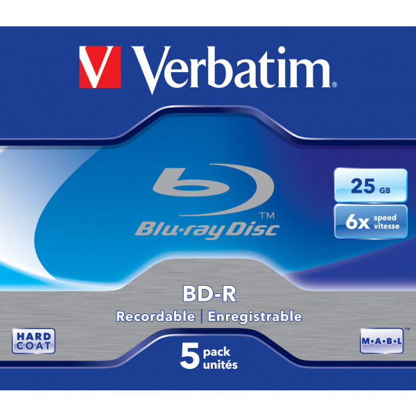 Verbatim 43715 tomma Blu-Ray-diskar BD-R 25 GB 5 styck