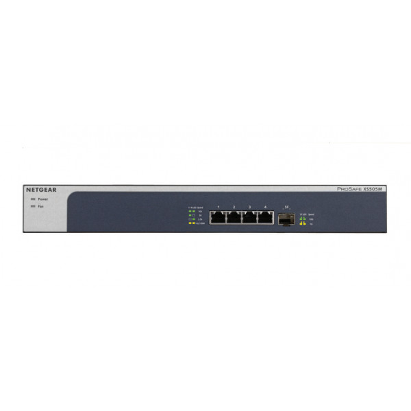 Netgear XS505M Ohanterad 10G Ethernet (100/1000/10000) Grå, Silver