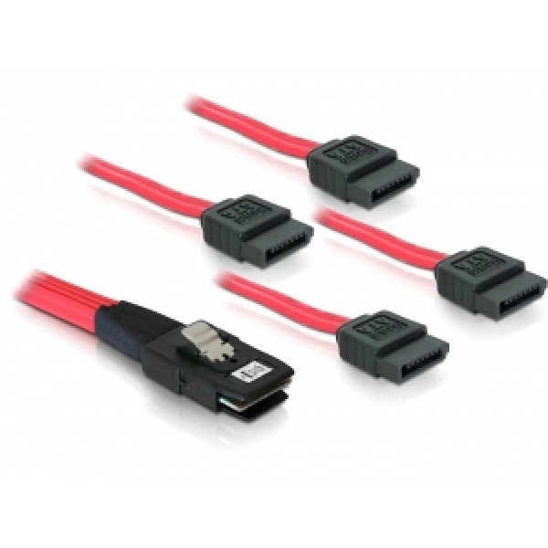 DeLOCK Sata 4x 1m SATA-kablar Röd