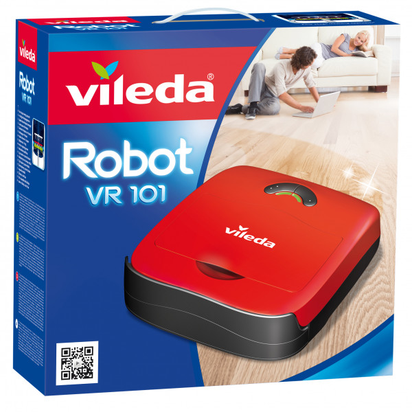 Vileda Robot VR 101 självgående industridammsugare Utan påse Svart, Röd 0,37 l