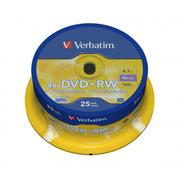 Verbatim DVD+RW Matt Silver 4,7 GB 25 styck