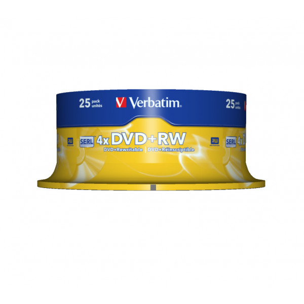 Verbatim DVD+RW Matt Silver 4,7 GB 25 styck