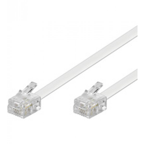 Goobay 10m RJ-11 Cable telefonkablar Vit