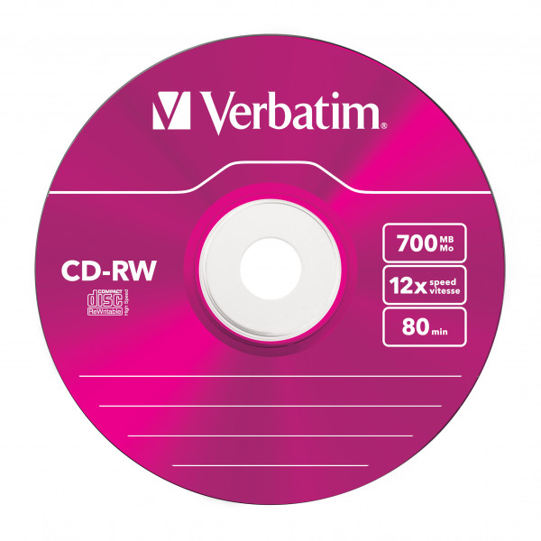 Verbatim CD-RW Colour 12x 700 MB 5 styck