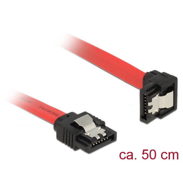 DeLOCK 83979 0.5m SATA 7-pin SATA 7-pin Svart, Röd SATA-kablar
