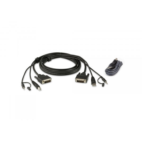 Aten 2L-7D02UDX2 KVM-kablar Svart 1,8 m